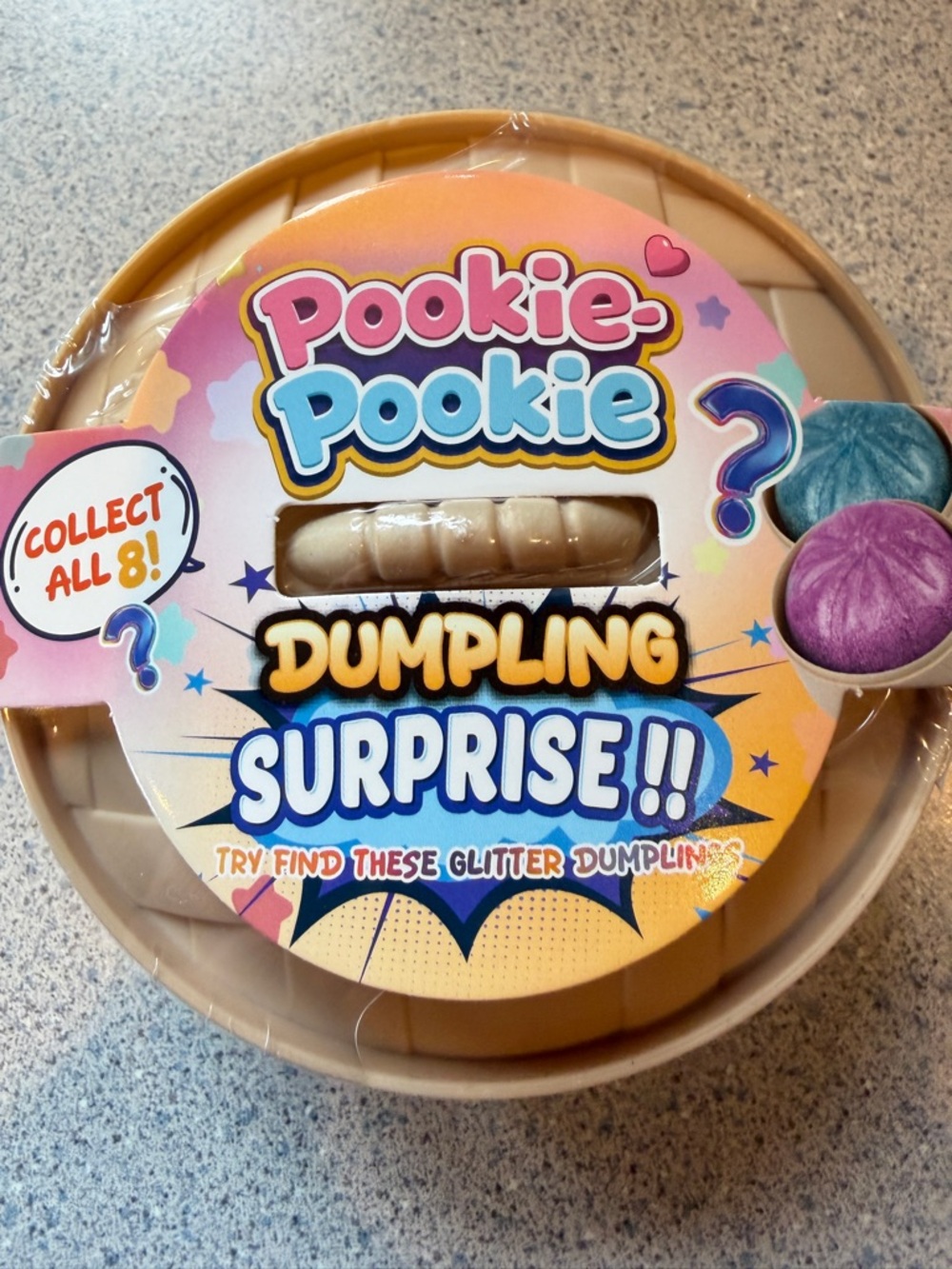 New & Sealed Pookie Glitter Mystery Rainbow Viral Dumpling 4" Penshun Toy 3+